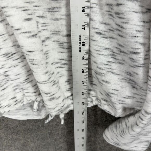 Absolutely Famous Hoodie Women XL White Striped Long Sleeve Pullover V-Neck - Picture 6 of 7